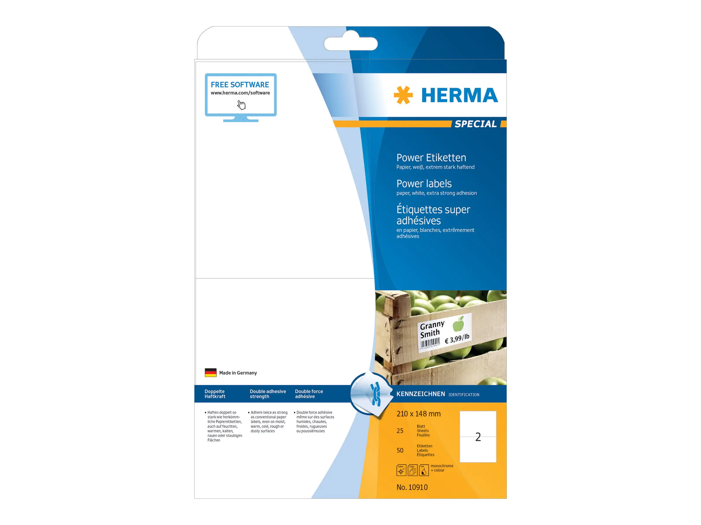 HERMA Etikett 10910 stark haftend 210x148mm matt weiß 50 St./Pack.