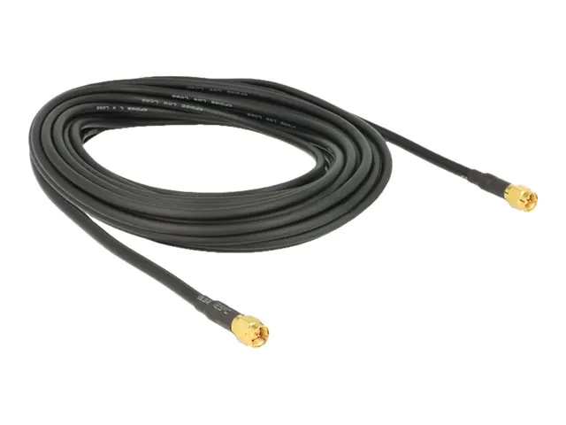Delock - Antennenkabel - SMA (M) zu SMA (M) - 10 m - LMR-195 - Schwarz