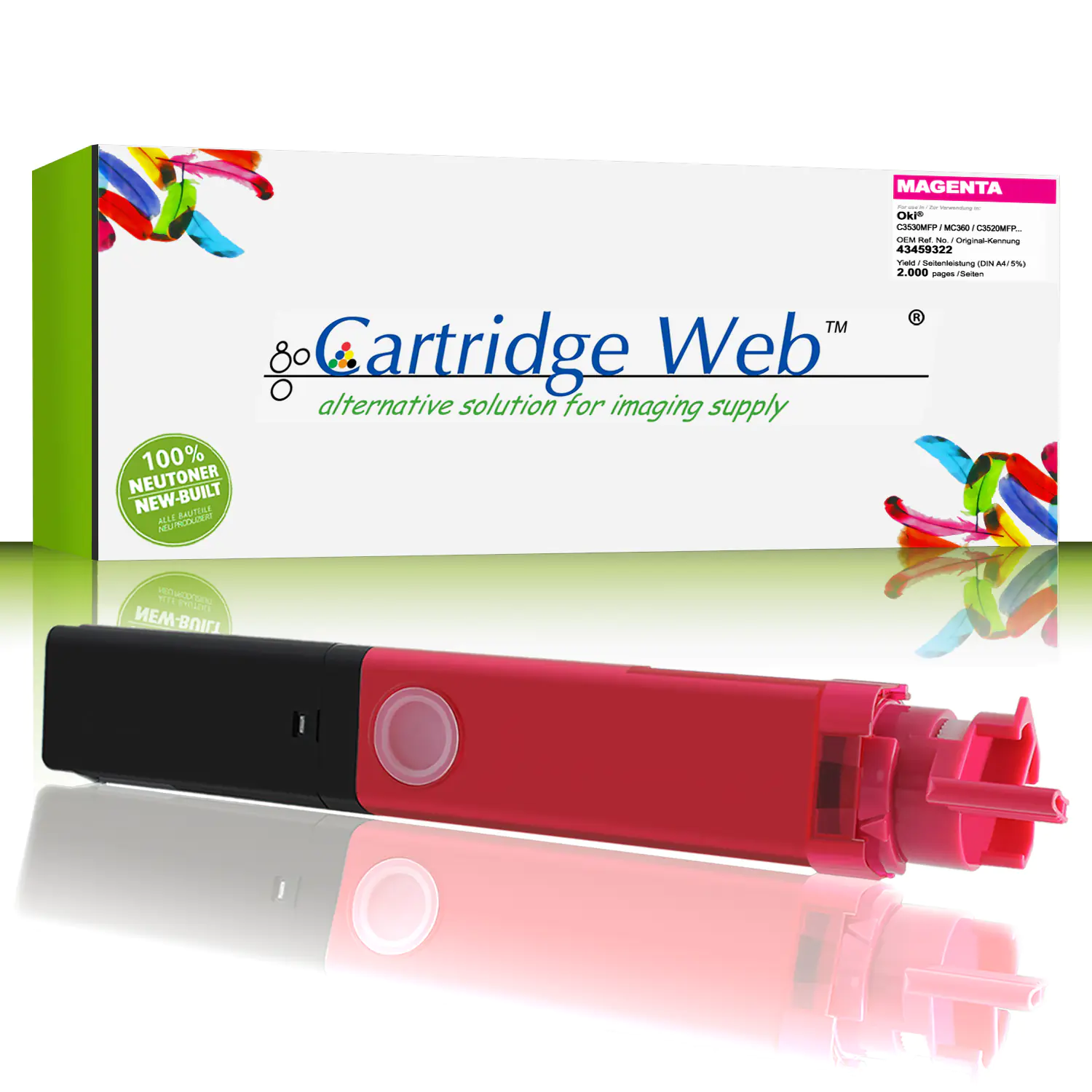 CartridgeWeb Toner kompatibel zu Oki 43459322 magenta 2.000 Seiten