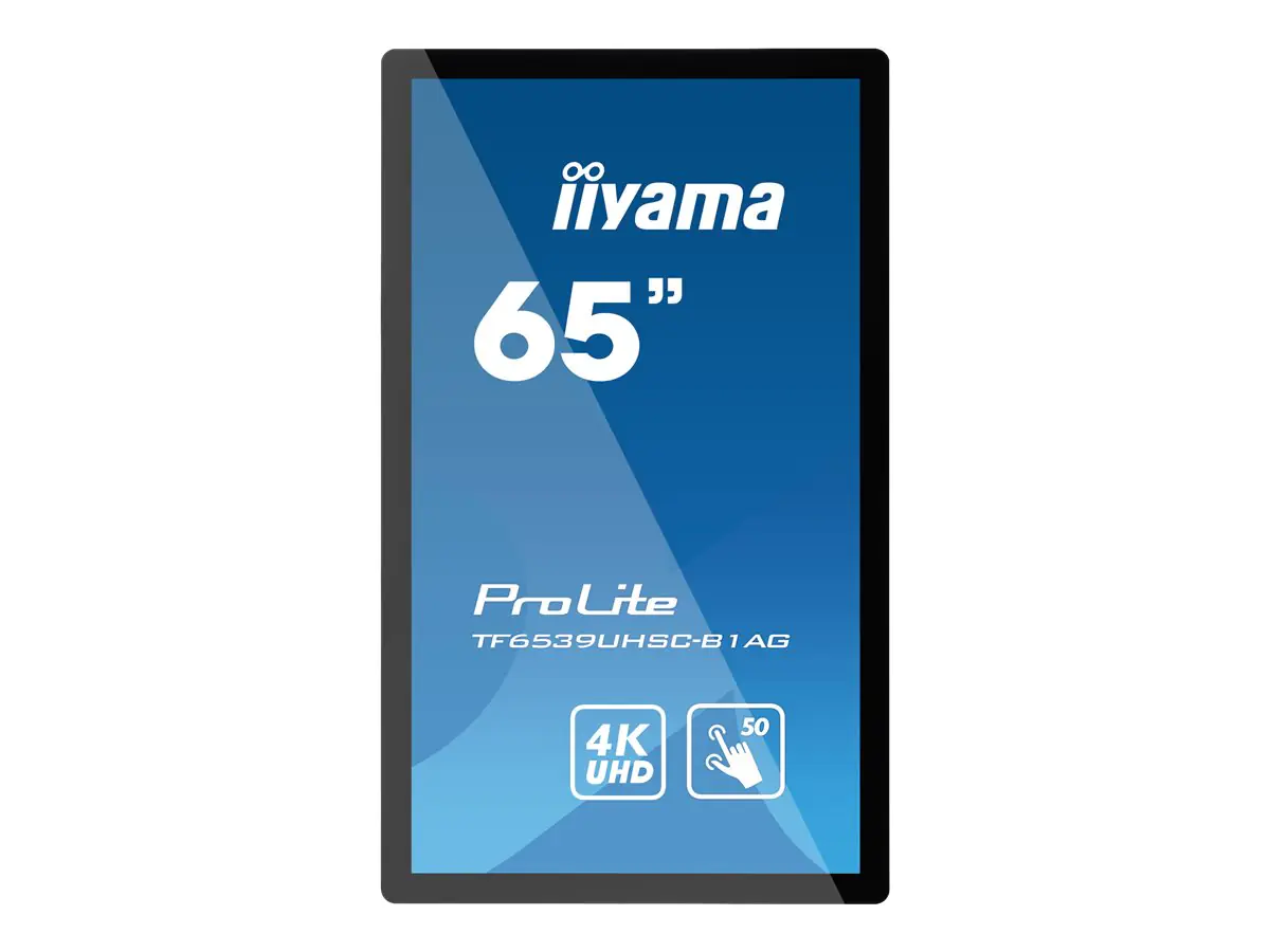 iiyama ProLite TF6539UHSC-B1AG - 165 cm (65") Diagonalklasse LCD-Display mit LED-Hintergrundbeleuchtung - interaktive Digital Signage - mit Touchscreen (Multi-Touch) - 4K UHD (2160p) 3840 x 2160 - mattschwarz