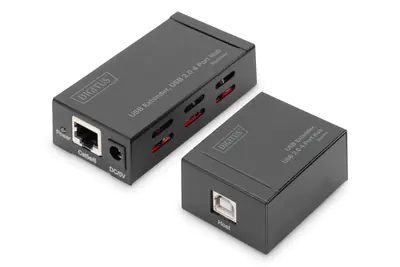 DIGITUS DA-70143 - USB Extender & 2.0 USB Hub 4 Port - USB-Erweiterung - USB 2.0 - über CAT 5/5e/6 - bis zu 50 m
