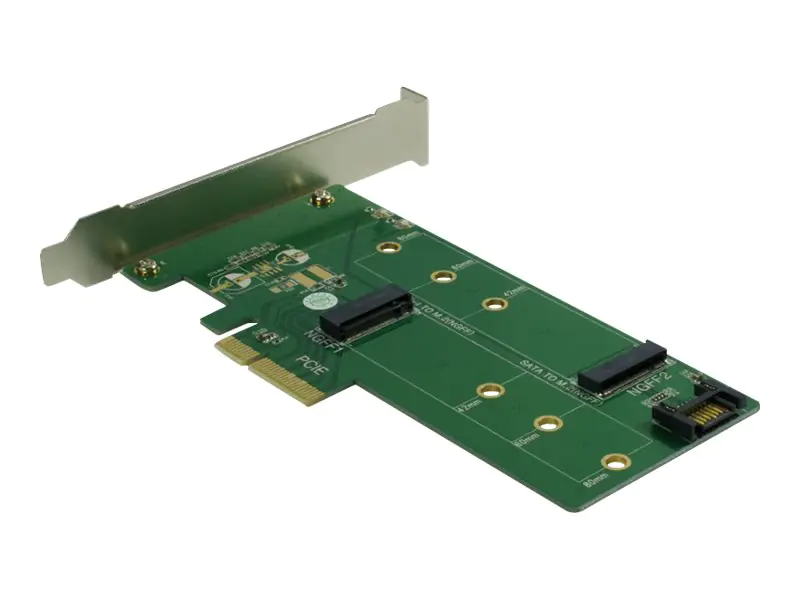 Inter-Tech KT015 - Schnittstellenadapter - M.2 Card / SATA 6Gb/s - Low-Profile - PCIe 3.0 x4