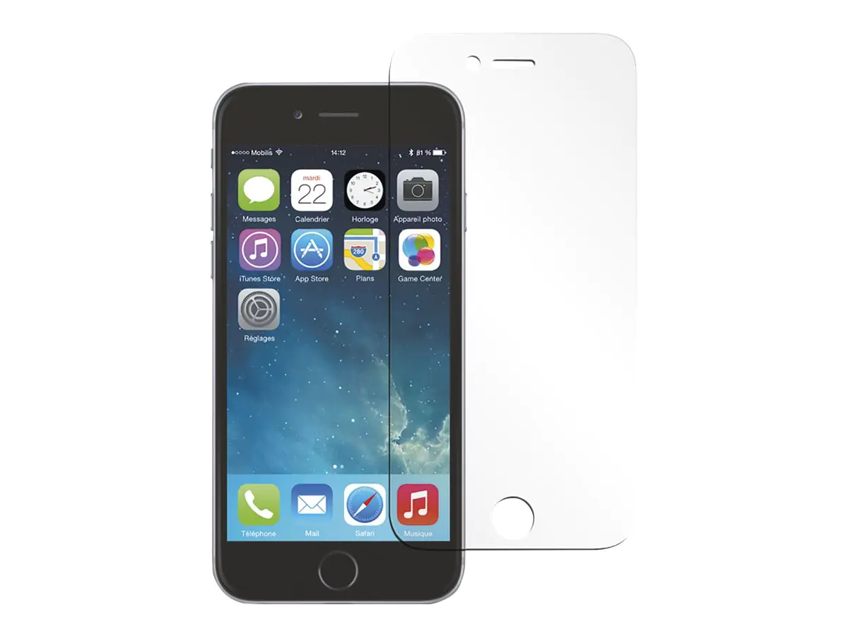 Mobilis - Bildschirmschutz für Handy - Glas - klar - für Apple iPhone 6, 6s, 7, 8