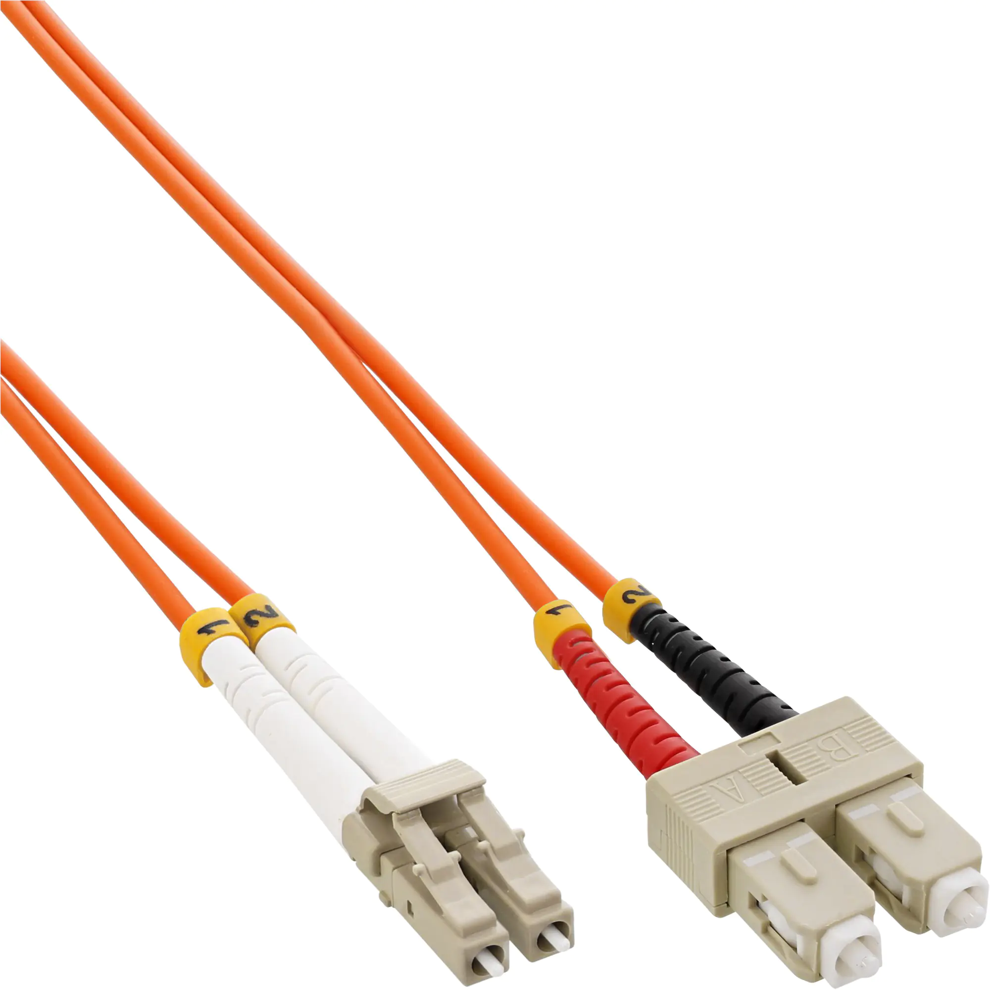 InLine - Patch-Kabel - LC Multi-Mode (M) bis SC multi-mode (M) - 0.5 m - Glasfaser - Duplex - 50/125 Mikrometer - OM2 - halogenfrei - orange