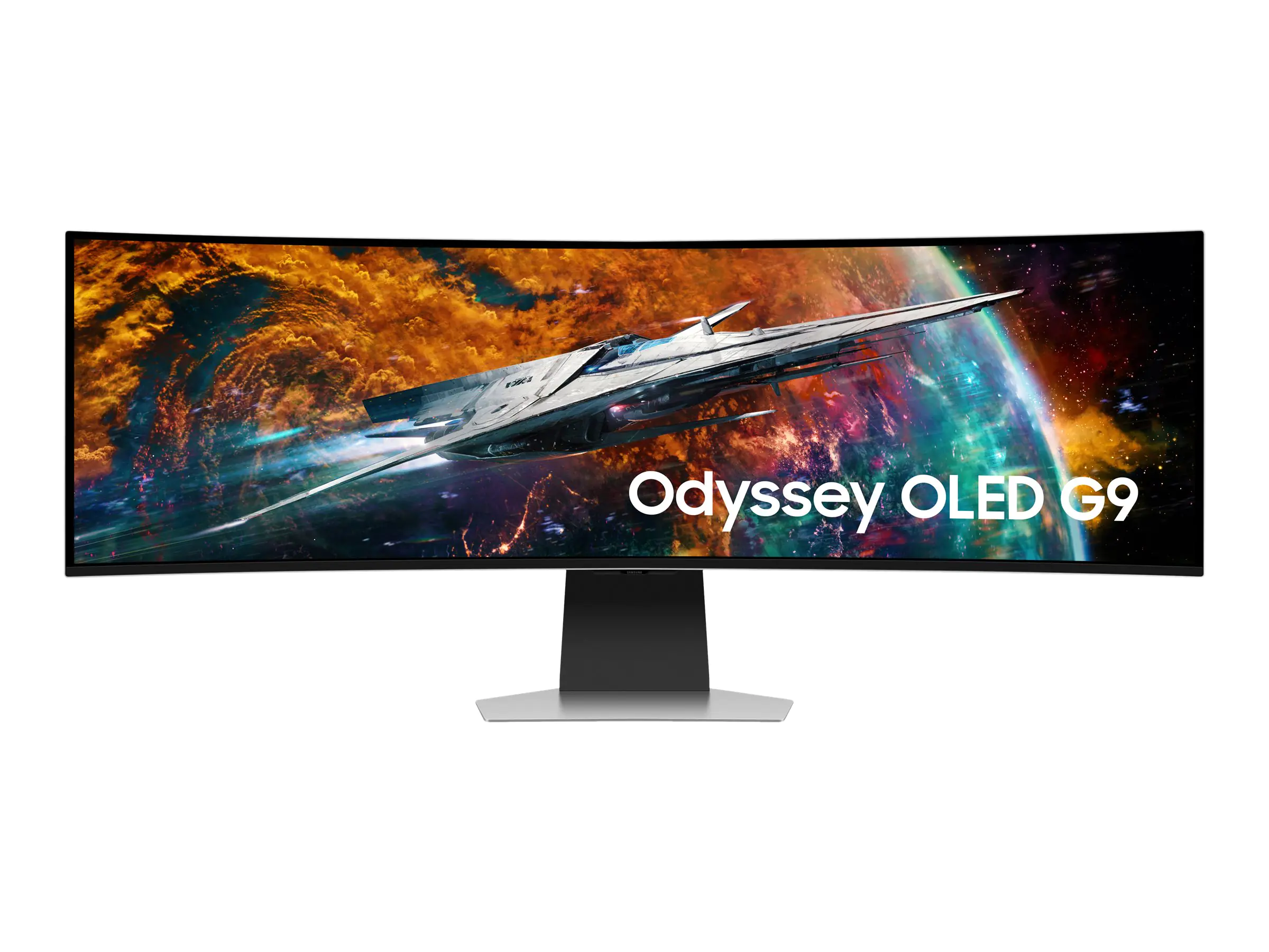 Samsung Odyssey OLED G9 S49CG950SU - G95SC Series - OLED-Monitor - Smart - Gaming - gebogen - 124 cm (49") - 5120 x 1440 UWQHD @ 240 Hz - 250 cd/m² - 1000000:1 - DisplayHDR 400 True Black - 0.03 ms - DisplayPort, Micro HDMI, HDMI - Lautsprecher - Silber