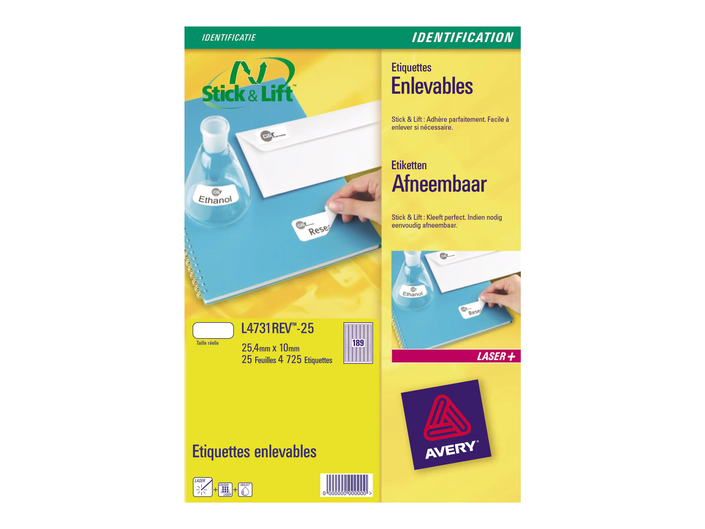 Avery Zweckform Avery - Entfernbarer Klebstoff - weiß - A4 (210 x 297 mm) L4735REV-25