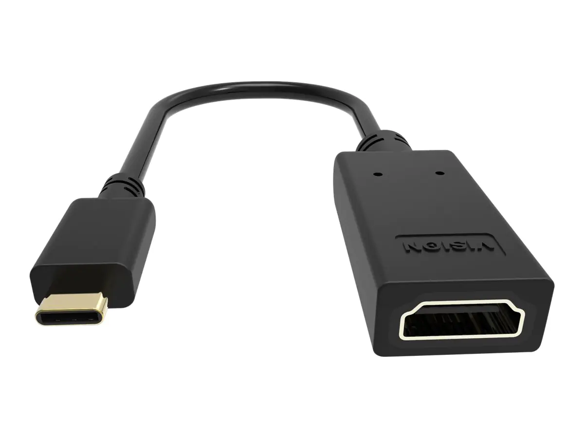 VISION - Videoadapter - 24 pin USB-C männlich zu HDMI weiblich - Schwarz - 4K Unterstützung VISION - Videoadapter - 24 pin USB-C männlich zu HDMI weiblich - Schwarz - 4K Unterstützung