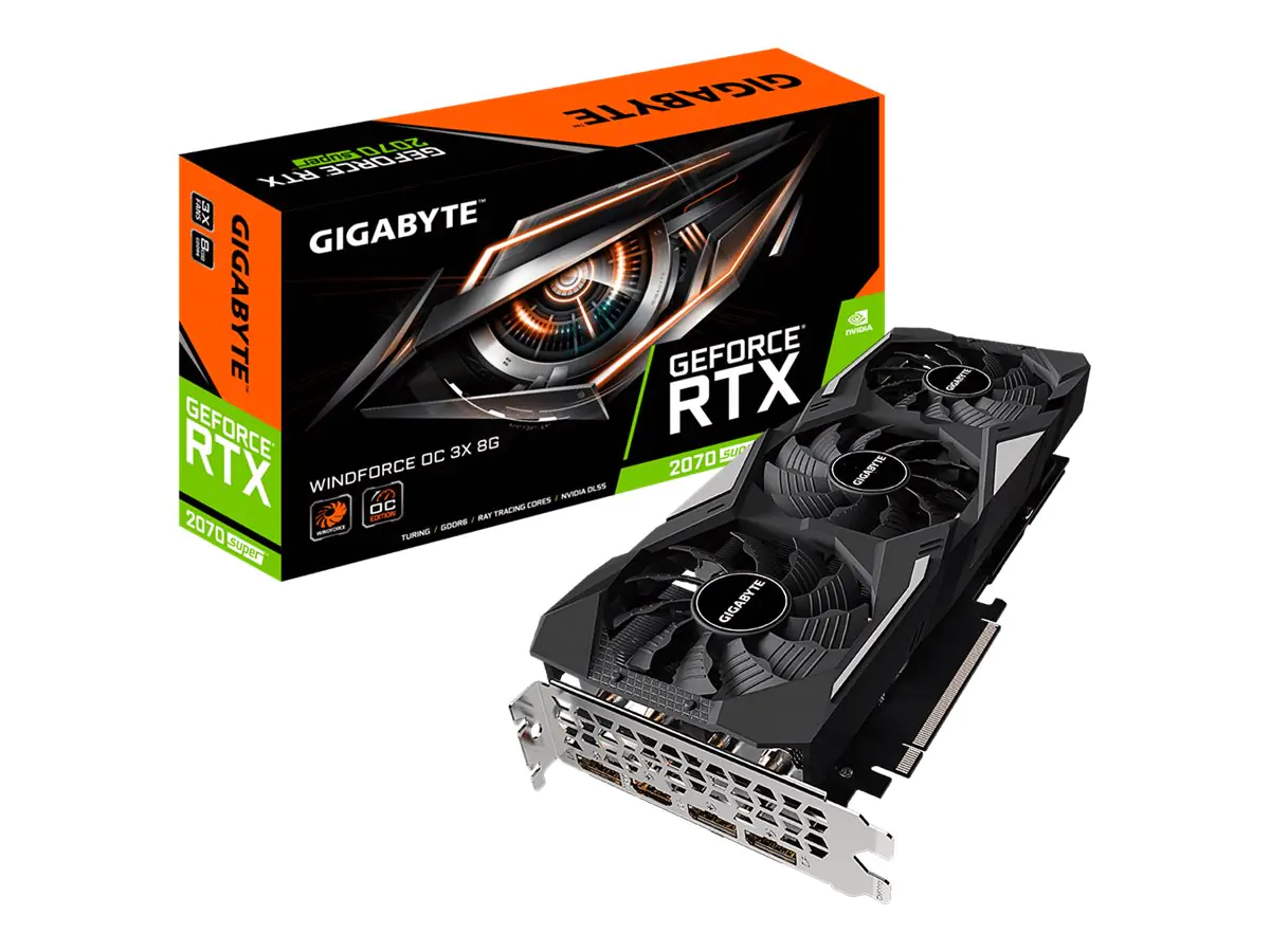 Gigabyte GeForce RTX 2070 SUPER WINDFORCE OC 3X 8G Grafikkarten - 8 GB GDDR6 - GV-N207SWF3OC-8GD