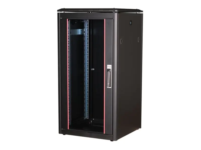 Equip Dynamic Flex Line - Schrank Netzwerkschrank - 600x600 mm, mit Glastür, abnehmbare und abschließbare Paneele, montiert - freistehend - Schwarz, RAL 9005 - 22U - 48.3 cm (19") EDF-22-6060-B-BMAA