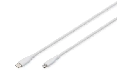 DIGITUS USB Silicone charging cable USB-C - Lightning 0.5m 2.0 60W white - Kabel - Digital/Dat