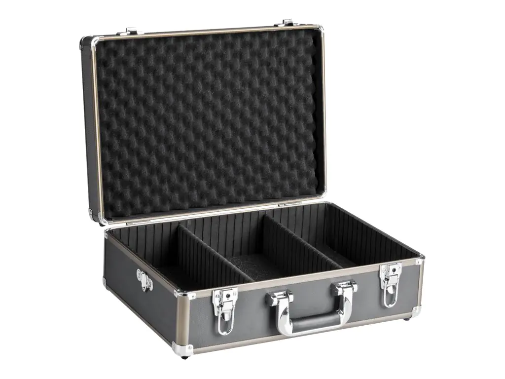 mantona Suitcase Basic M - Hartschalentasche für digitalen Fotoapparat/Camcorder - Kunststoff, Aluminium - Schwarz, braun