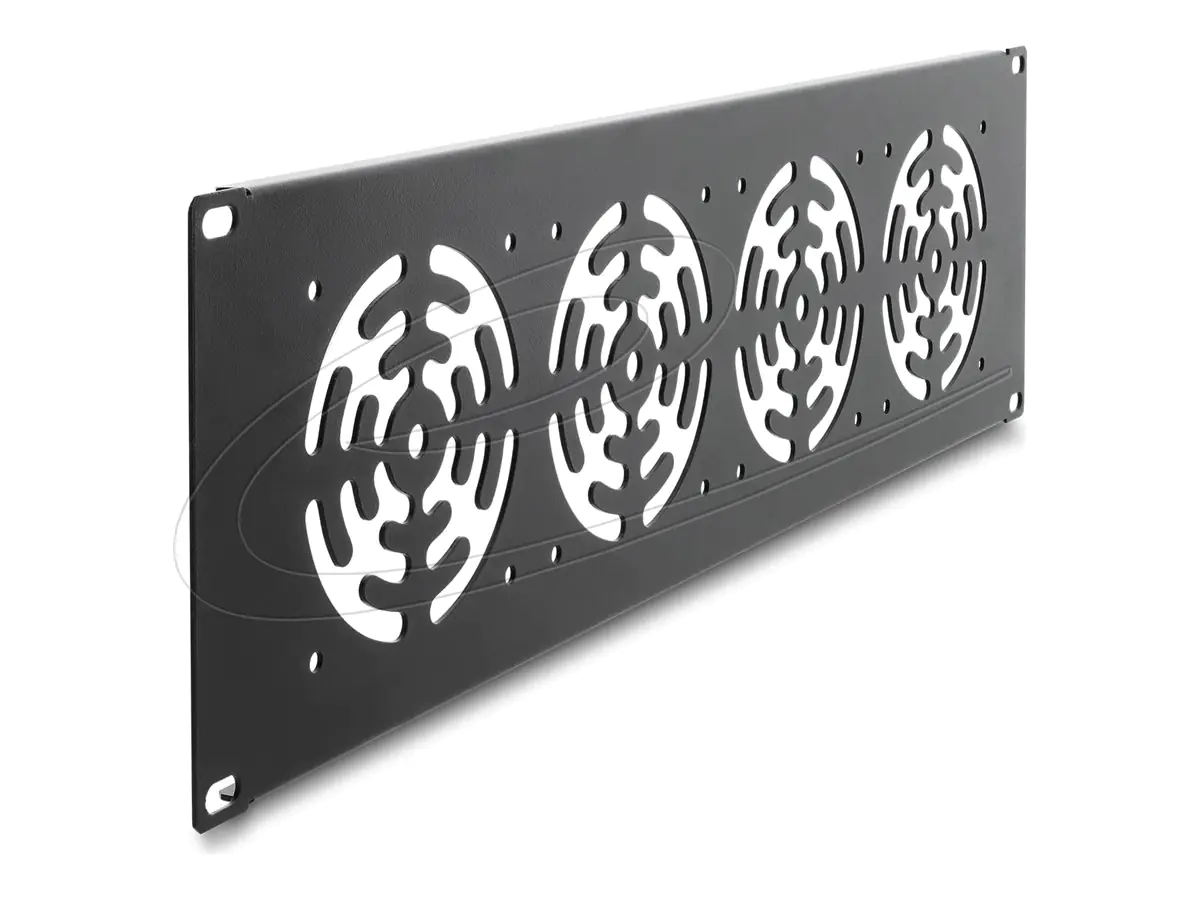 Delock 19" Rackblende für 4 Lüfter 92 x 92 mm dunkelgrau