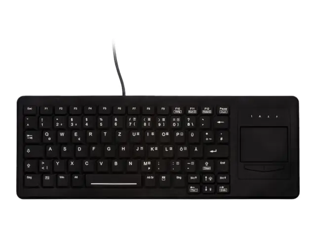 Active Key MedicalKey AK-C4400 - Tastatur - mit Touchpad - hinterleuchtet - PS/2, USB - USA - Schwarz