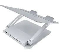 DEXLAN Höhenverstellbarer Notebookständer aus Aluminium mit integrierter 8 in 1 MST USB-C