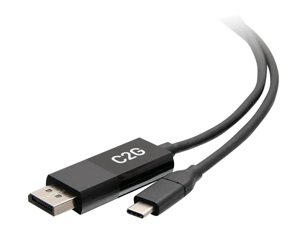 C2G 6ft (1.8m) USB-C to DisplayPort Adapter Cable - 4K 60Hz - Adapterkabel - 24 pin USB-C (M) zu DisplayPort (M) - USB 3.1 / Thunderbolt 3 / DisplayPort - 1.8 m - 4K Unterstützung - Schwarz