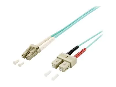 equip - Patch-Kabel - LC Multi-Mode (M) zu SC multi-mode (M) - 10 m - Glasfaser - Duplex - 50/125 Mikrometer - OM3 - Türkis