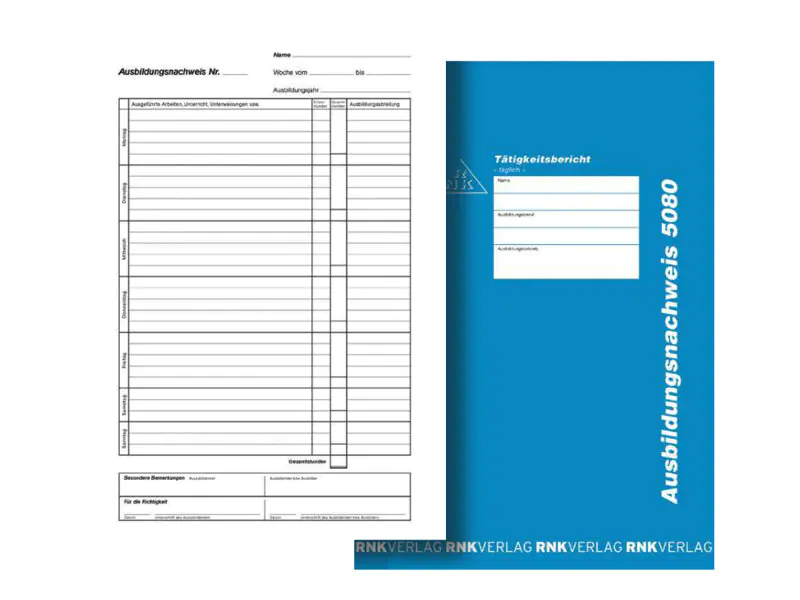 RNK Ausbildungsnachweis 5080 DIN A4 28Bl. tägliche Eintragung