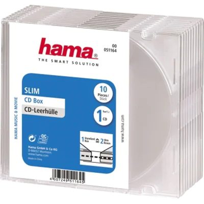 Hama CD-Hülle Slim 00051164 tr 10 St./Pack. Hama CD-Hülle Slim 00051164 tr 10 St./Pack.