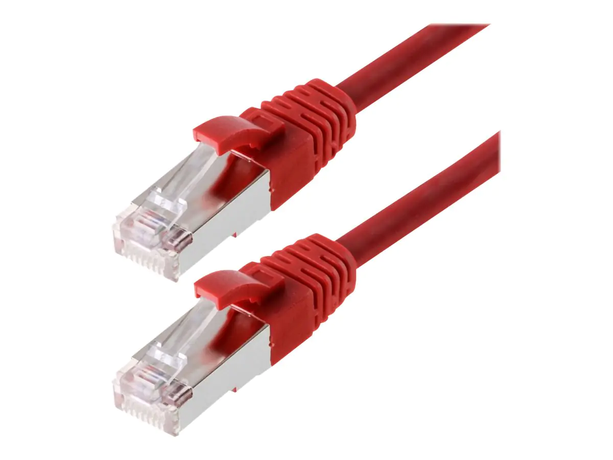 Helos - Patch-Kabel - RJ-45 (M) bis RJ-45 (M) - 3 m - SF/UTP - CAT 5e - geformt, ohne Haken - Rot