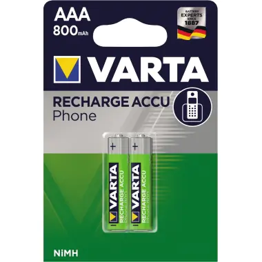 Varta Akku Phone Accu 58398101402 AAA Micro T398 800mAh 2 St./Pack. Varta Akku Phone Accu 58398101402 AAA Micro T398 800mAh 2 St./Pack.