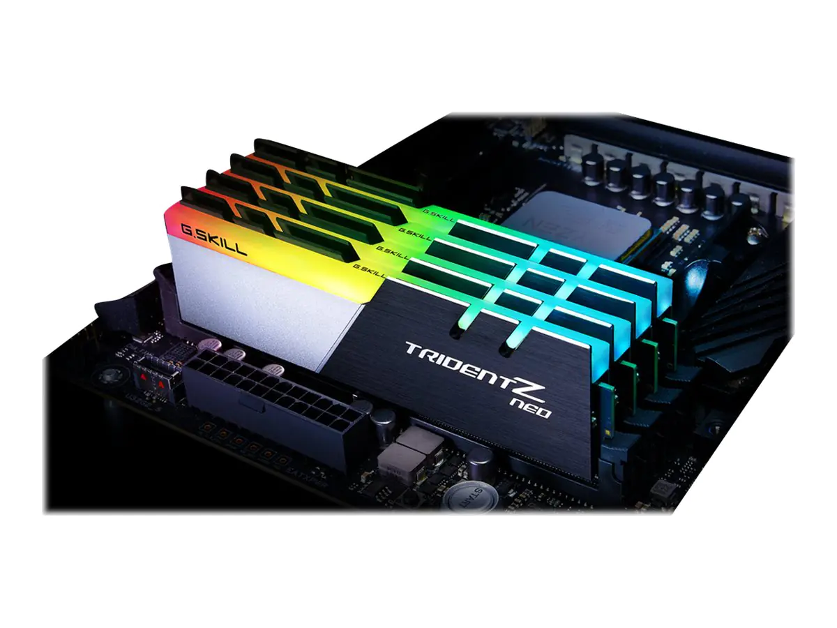 G.Skill TridentZ Neo Series - DDR4 - kit - 16 GB: 2 x 8 GB - DIMM 288-PIN - 3200 MHz / PC4-25600 - CL16 - 1.35 V - ungepuffert - non-ECC - Brushed Black, Gebürstetes Aluminium / Schwarz, Silber pulverbeschichtet