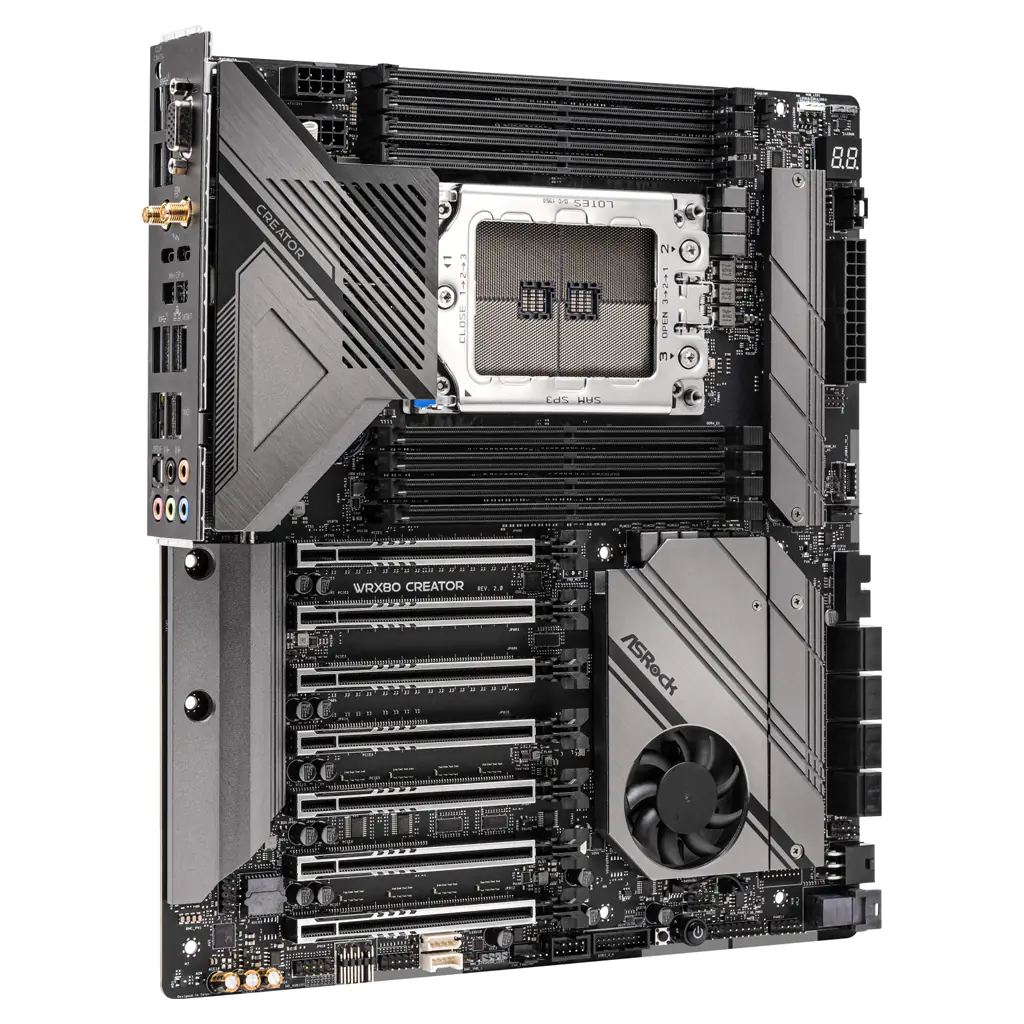 ASRock WRX80 Creator R2.0 - Motherboard - E-ATX - Socket sWRX8 - AMD WRX80 Chipsatz - USB 3.2 Gen 1, USB 3.2 Gen 2, USB4 - 10 Gigabit LAN, Wi-Fi 6E, Bluetooth - Onboard-Grafik - HD Audio (8-Kanal)