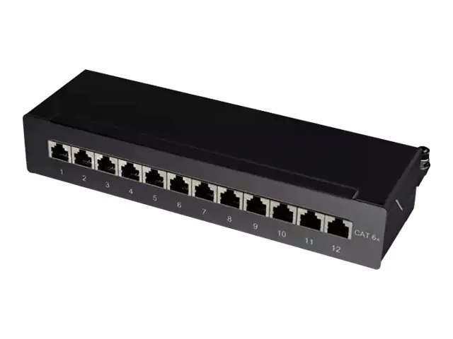 LogiLink - Patch Panel - geeignet für Wandmontage - RJ-45 X 12 - Schwarz, RAL 9005