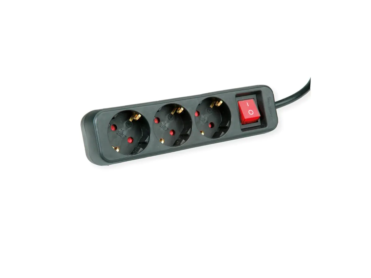ROLINE Steckdosenleiste - Wechselstrom 250 V - 3600 Watt - Eingabe, Eingang CEE 7/4 - Ausgangsanschlüsse: 3 (3 x CEE 7/4) 19.07.1071