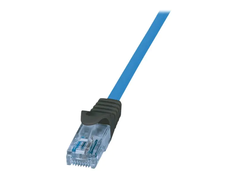 LogiLink Professional - Patch-Kabel - RJ-45 (M) zu RJ-45 (M) - 20 m - UTP - CAT 6a - halogenfrei, geformt, ohne Haken, Massivleiter, 4K30Hz Support (HDBaseT) - Blau