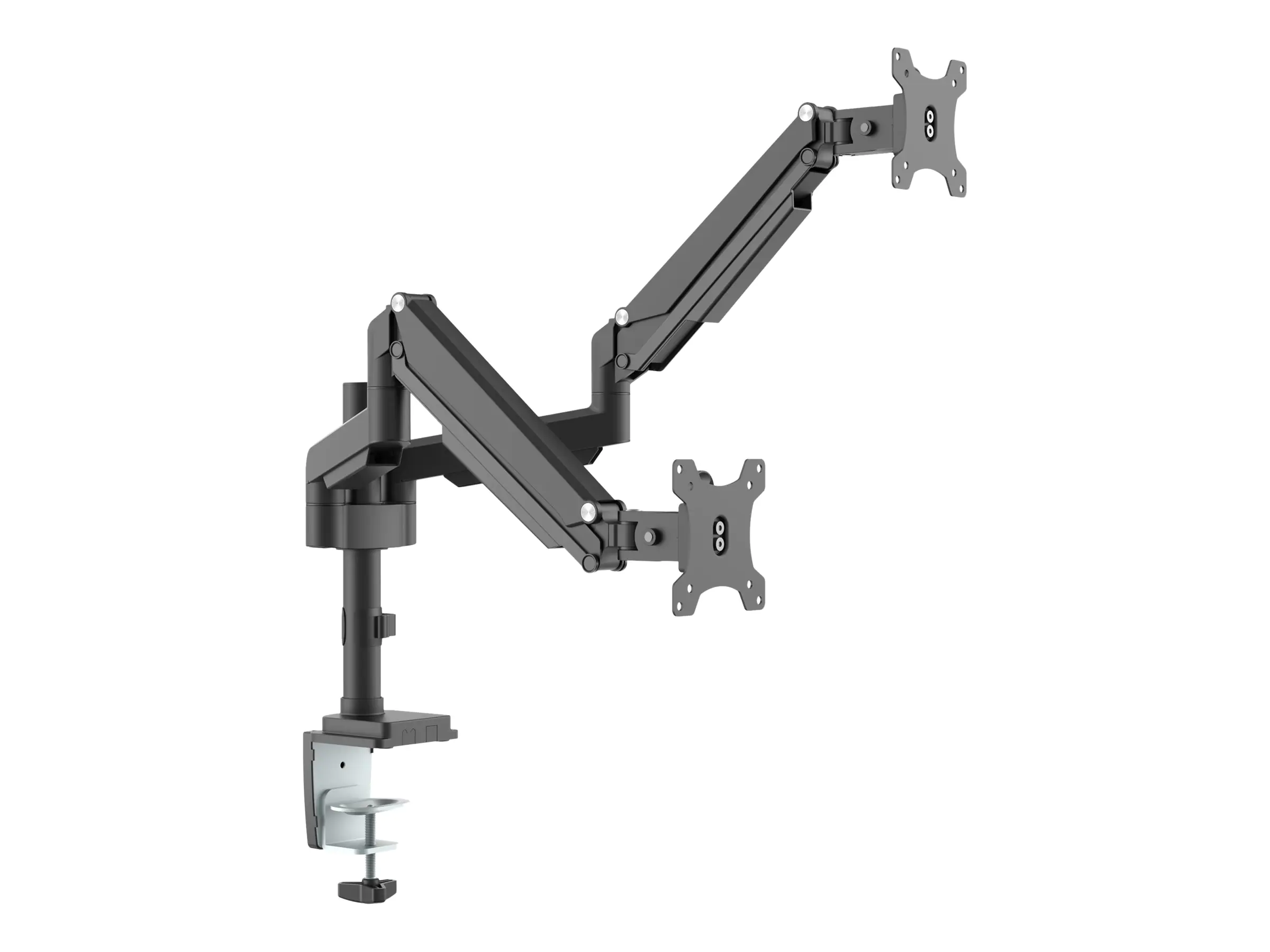 InLine - Befestigungskit - für 2 LCD-Displays - Aluminium - Schwarz - Bildschirmgröße: 43.2-81.3 cm (17"-32") - Tischmontage
