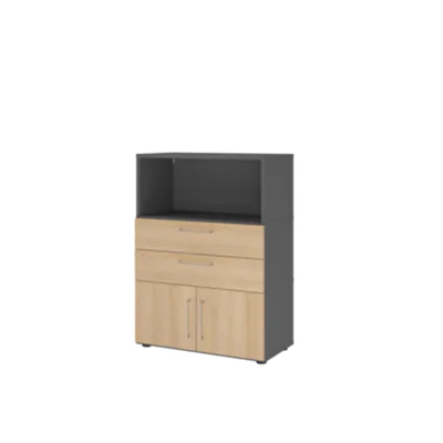 Hammerbacher Regalschrank FlexWall VFW38K1KG/G/E/BS grafit eiche 80.0 x 40.0