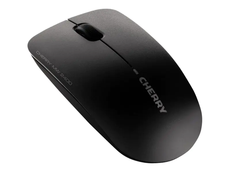 CHERRY MW 2400 - Maus - rechts- und linkshändig - optisch - 3 Tasten - kabellos - 2.4 GHz - kabelloser Empfänger (USB) - Schwarz CHERRY MW 2400 - Maus - rechts- und linkshändig - optisch - 3 Tasten - kabellos - 2.4 GHz - kabelloser Empfänger (USB) - Schwarz