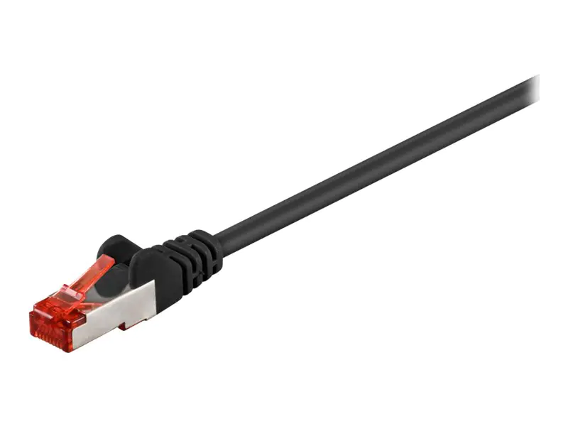 goobay - Netzwerkkabel - RJ-45 (M) zu RJ-45 (M) - 50 cm - SFTP, PiMF - CAT 6 - geformt, ohne Haken - Schwarz