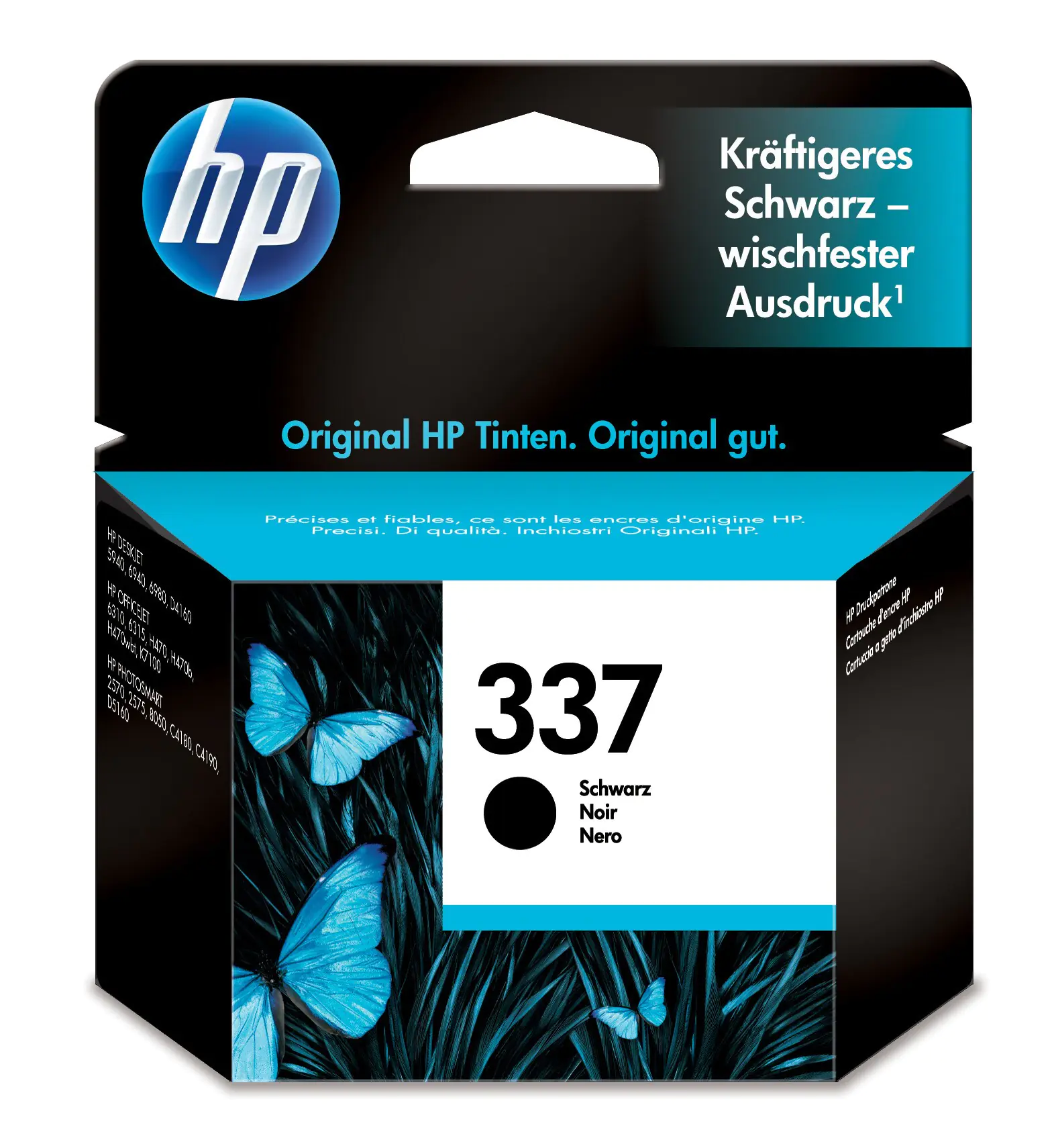 HP 337 - 11 ml - Schwarz - original - Tintenpatrone - für Officejet 100, 150, K7100; Photosmart C4180, C4190, D5160, D5345, D5360, D5363, D5368 HP 337 - 11 ml - Schwarz - original - Tintenpatrone - für Officejet 100, 150, K7100; Photosmart C4180, C4190, D5160, D5345, D5360, D5363, D5368