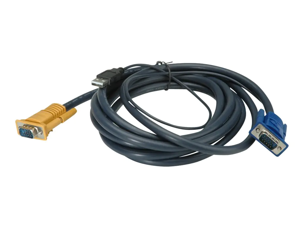 VALUE - VGA-Kabel - USB, HD-15 (VGA) (M) zu HD-15 (VGA) (M) - 3 m - Grau