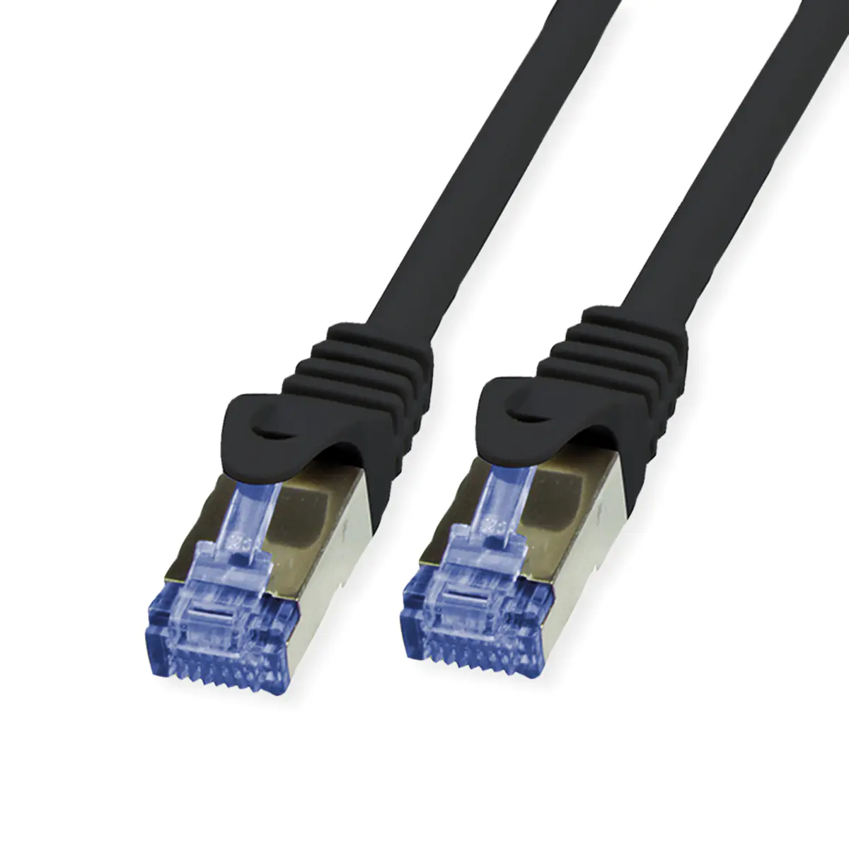 VALUE - Patch-Kabel - RJ-45 (M) zu RJ-45 (M) - 20 m - S/FTP - CAT 6a - geformt, im Freien, ohne Haken, robust - Schwarz