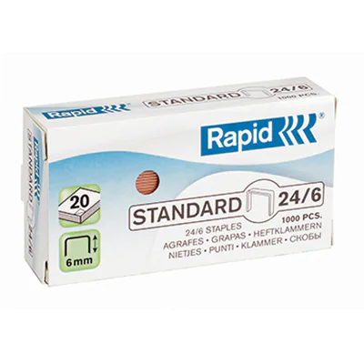 Rapid Heftklammer Standard 2485570 24/6 verkupfert 1.000 St./Pack. Rapid Heftklammer Standard 2485570 24/6 verkupfert 1.000 St./Pack.