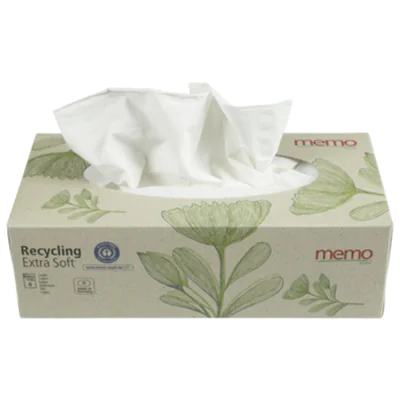 memo Papiertaschentuch Recycling Extra Soft 20 x 21 cm (B x H) 4-lagig Papier, 100 % recycelt weiß 100 St./Pack. memo Papiertaschentuch Recycling Extra Soft 20 x 21 cm (B x H) 4-lagig Papier, 100 % recycelt weiß 100 St./Pack.