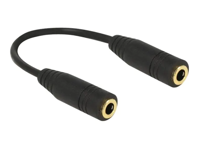 Delock - Audiokoppler - 4-poliger Mini-Stecker weiblich zu 4-poliger Mini-Stecker weiblich - 13 cm - Schwarz