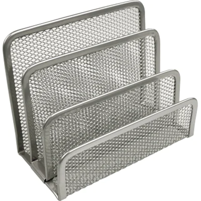 helit Briefständer Mesh H2518300 14x7x9,7cm 3Fächer Metall silber helit Briefständer Mesh H2518300 14x7x9,7cm 3Fächer Metall silber