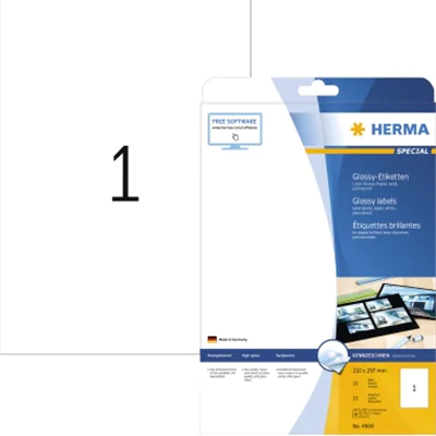 HERMA Etikett Special 4909 210x297mm weiß 25 St./Pack. HERMA Etikett Special 4909 210x297mm weiß 25 St./Pack.