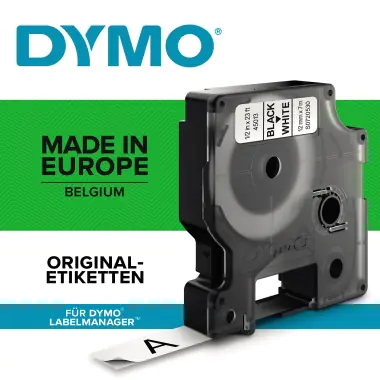 DYMO D1 - Selbstklebend - Schwarz auf Weiß - Rolle (1,2 cm x 7 m) 1 Kassette(n) Etikettenband - für LabelMANAGER 100, 160, 210, 220, 260, 280, 300, 360, 420, Wireless PnP; LabelPOINT 250 DYMO D1 - Selbstklebend - Schwarz auf Weiß - Rolle (1,2 cm x 7 m) 1 Kassette(n) Etikettenband - für LabelMANAGER 100, 160, 210, 220, 260, 280, 300, 360, 420, Wireless PnP; LabelPOINT 250