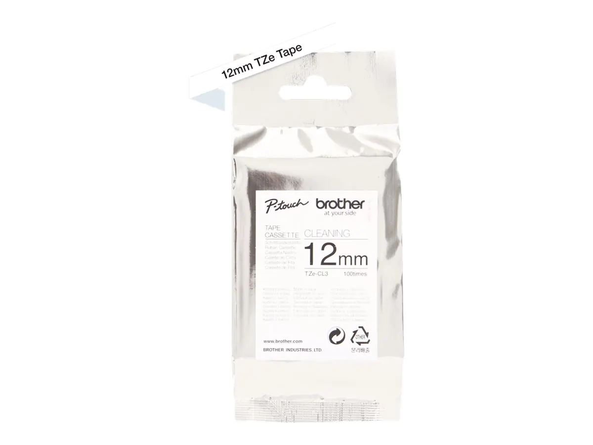 Brother TZe-CL3 - Rolle (1,2 cm) 1 Kassette(n) Reinigungsband - für Brother PT-D210, D600, H110; P-Touch PT-D210, D400, D450, D800, E550, H110, P900, P950 Brother TZe-CL3 - Rolle (1,2 cm) 1 Kassette(n) Reinigungsband - für Brother PT-D210, D600, H110; P-Touch PT-D210, D400, D450, D800, E550, H110, P900, P950