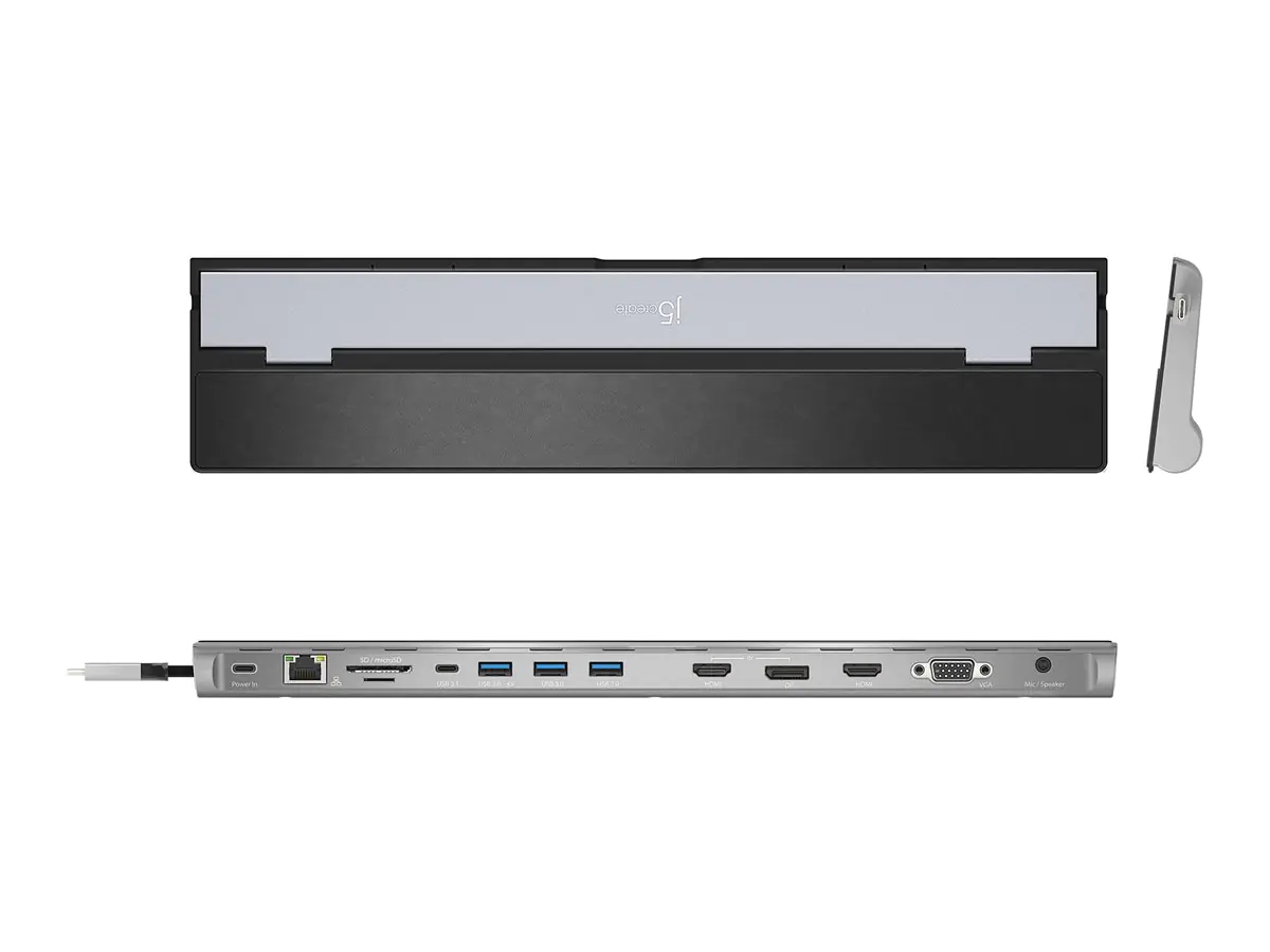 J5Create JCD543 - Dockingstation - USB-C 3.1 Gen 1 - VGA, 2 x HDMI, DP - 1GbE