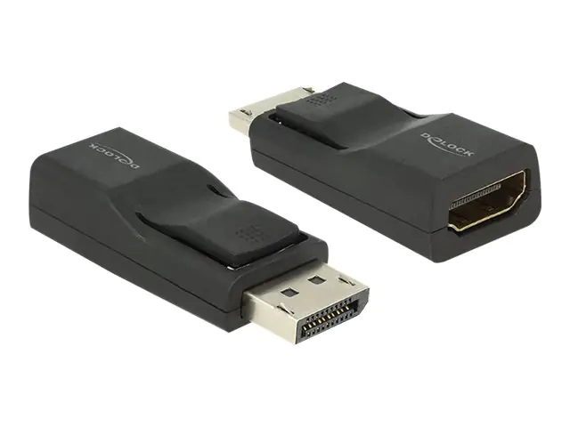 Delock - Videoanschluß - DisplayPort (M) bis HDMI (W) - abgeschirmt - Schwarz - 4K Unterstützung