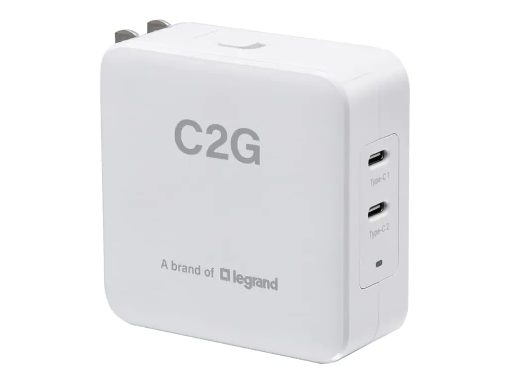 C2G Netzteil - dual - 65 watt - 3 A - Fast Charge - 2 Ausgabeanschlussstellen (USB-C) C2G58882