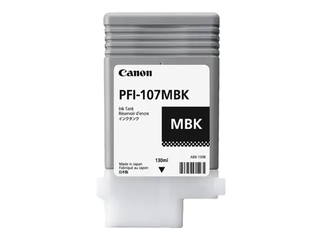Canon PFI-107 MBK - 130 ml - mattschwarz - Original - Tintenbehälter - für imagePROGRAF iPF670, iPF680, iPF685, iPF770, iPF780, iPF785 Canon PFI-107 MBK - 130 ml - mattschwarz - Original - Tintenbehälter - für imagePROGRAF iPF670, iPF680, iPF685, iPF770, iPF780, iPF785
