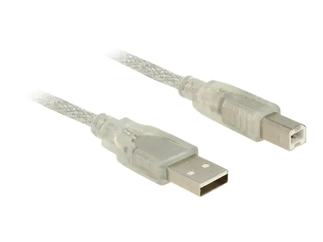 DeLOCK - USB-Kabel - USB Typ B (M) bis USB (M) - USB 2.0 - 3 m - durchsichtig