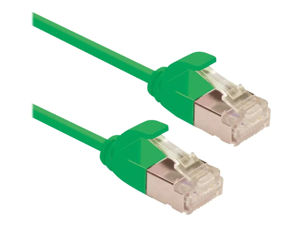 Roline - Patch-Kabel - RJ-45 (M) zu RJ-45 (M) - 30 cm - U/FTP - CAT 6a - halogenfrei, geformt, ohne Haken, verseilt - grün