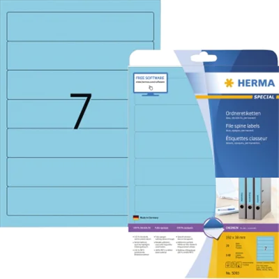 HERMA Ordneretikett 5093 kurz/schmal sk blau 140 St./Pack. HERMA Ordneretikett 5093 kurz/schmal sk blau 140 St./Pack.